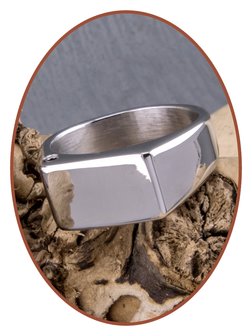 Stainless Steel (Fingerprint) Cremation Signet Ring - ZRA001