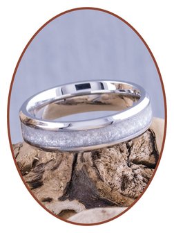 Colorful Cremation Ash Ring - &#039;Silver White&#039; - 6 or 8mm wide - CRA004SW-4M2B