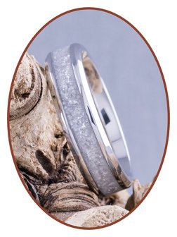 Colorful Cremation Ash Ring - &#039;Silver White&#039; - 6 or 8mm wide - CRA004SW-4M2B