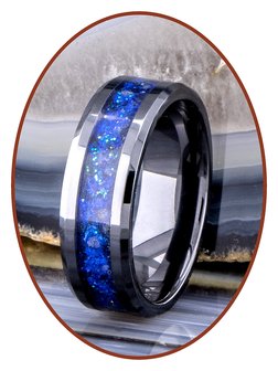 JB Memorials Ceramic Zirconium Special &#039;Night Sky&#039; Cremation Ring - CRC141NS