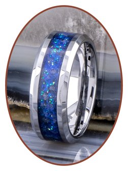 JB Memorials Ceramic Zirconium Special &#039;Night Sky&#039; Cremation Ring - CRC141NS