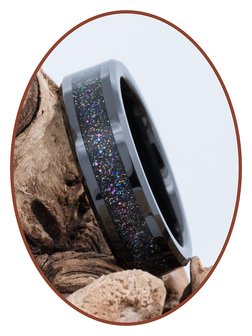 Cremation Ash Ring - &#039;Heavens Light&#039; - 6 or 8mm wide - JRB145HL-4M2B