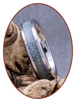 &#039;Holographic&#039; - Special Cremation Ashes Ring - 6 or 8mm width - JRB146HG-4M2B