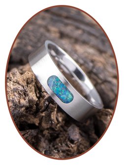 JB Memorials Edelstalen Opal As Ring - RB044O