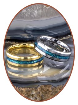 JB Memorials Tungsten carbide Gold cremation ring - RB048GZX