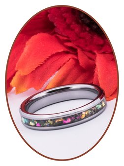 JB Memorials Tungsten Carbide Multi Color Ladies Cremation Ring 4mm - JRB143A