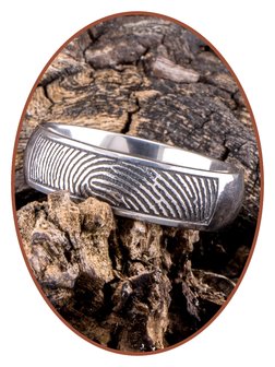 JB Memorials Titanium Fingerprint Remembrance Ring - TIR001