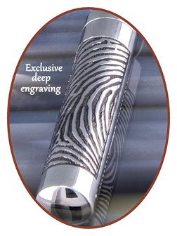 Stainless Steel &#039;Tube Fingerprint&#039; Cremation Ash keychain - B389VSL