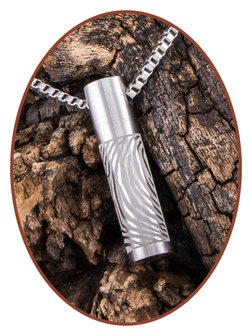 Stainless Steel &#039;Tube Fingerprint&#039; Cremation Pendant - B422V