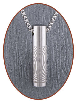 Stainless Steel &#039;Tube Fingerprint&#039; Cremation Pendant - B422V