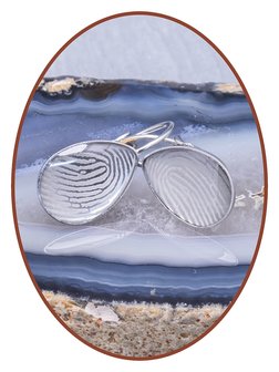 Stainless Steel Fingerprint Remembrance Earrings Tears with Resin (2 pce.) - OOR004