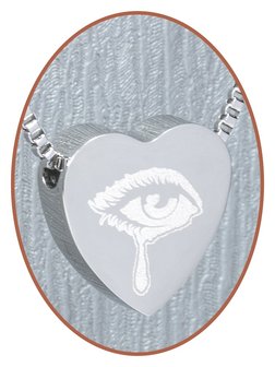 Stainless Steel &#039;Tear&#039; Heart Cremation Pendant - B304K