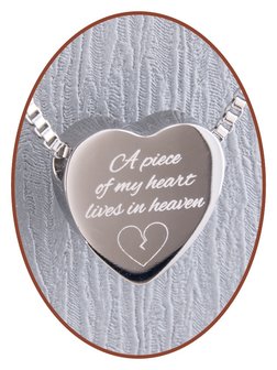 Stainless Steel Heart Cremation Pendant - B304NB