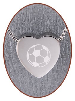 Stainless Steel &#039;Football&#039; Heart Cremation Pendant - B304NC