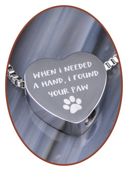 Stainless Steel Heart Pet Cremation Pendant - B304NF