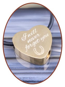 Stainless Steel &#039;Horseshoe&#039; Heart Cremation Pendant Gold Plated - G304DH