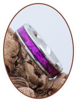 Colorful Cremation Ash Ring - 6 or 8mm wide - JCRA004-4M2B