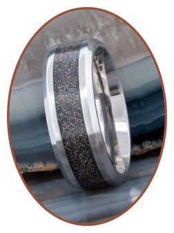 Cremation Ash Ring - &#039;Multi Color&#039; - 6 or 8mm wide - TI003HP-4M2B