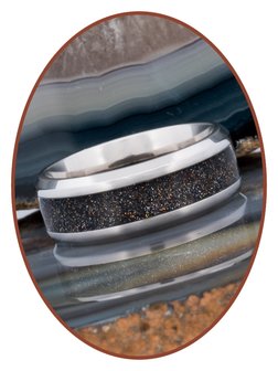 Cremation Ash Ring - &#039;Multi Color&#039; - 6 or 8mm wide - TI003HP-4M2B