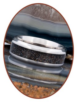 Cremation Ash Ring - &#039;Multi Color&#039; - 6 or 8mm wide - TI003HP-4M2B