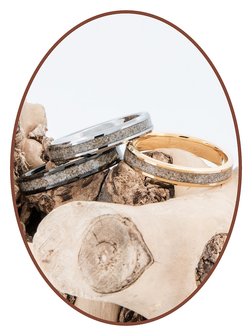 JB Memorials Tungsten Carbide Ladies Cremation Ring &#039;Broken White&#039; 4mm - RB143W