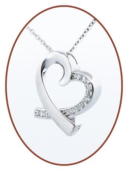 925 Sterling Zilveren &#039;in my heart&#039; Ashanger - Z017