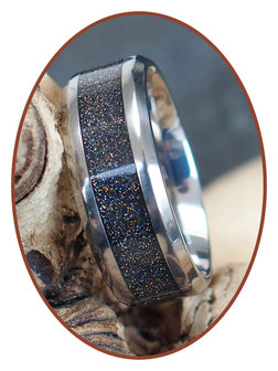 Cremation Ash Ring - &#039;Multi Color&#039; - 6 or 8mm wide - TI003HP-4M2B