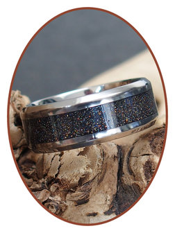 Cremation Ash Ring - &#039;Multi Color&#039; - 6 or 8mm wide - TI003HP-4M2B