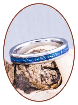 JB Memorials Tungsten Carbide Ladies Cremation Ring &#039;Blue Heaven&#039; 4mm - RB143D