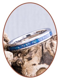 JB Memorials Tungsten Carbide Dames As Ring &#039;Blue Heaven&#039; 4mm - RB143D