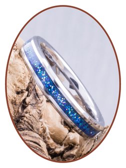 JB Memorials Tungsten Carbide Ladies Cremation Ring &#039;Blue Heaven&#039; 4mm - RB143D