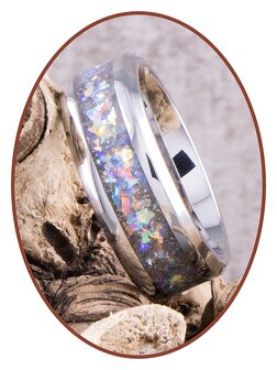 Multi Color Diamond Sparkle - Cremation Ash Ring - TI004-4M2B
