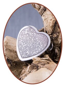 Stainless Steel Exclusive &#039;Fingerprint&#039; Heart Cremation Pendant - B304VIA