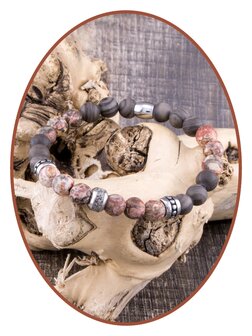 JB Memorials Frosted /polished Natural Stone Ash Bracelet - KHA029