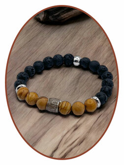 JB Memorials Lava and Natural Stone Ash Bracelet - KHA031