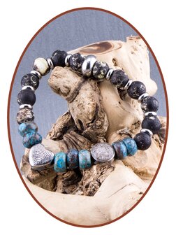 JB Memorials Fingerprint Beads Ash Bracelet - KHA030A