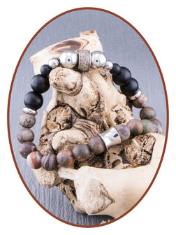 JB Memorials Onyx and Natural Stone Ash Bracelet - KHA040