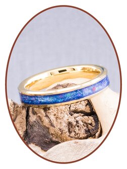 JB Memorials Tungsten Carbide &#039;Ocean Blue&#039; Ladies Cremation Ring 4mm - RB143E