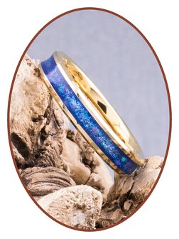 JB Memorials Tungsten Carbide &#039;Ocean Blue&#039; Ladies Cremation Ring 4mm - RB143E