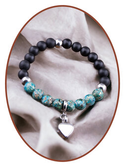 JB Memorials Exclusive Gem Bead - Jasper &amp; Synthetic Opal Memorial Ash Bracelet  KHA039 