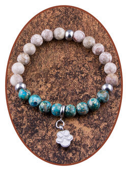 JB Memorials Exclusive Gem Bead - Jasper &amp; Synthetic Opal Memorial Ash Bracelet  KHA039 