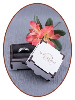 JB Memorials Silver Chrome Ladies Handwriting Cremation Ring - RB046DH