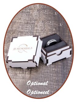 JB Memorials Stainless Steel Unisex Cremation Ash Ring &#039;Petrified Wood&#039; 6/8mm wide - CRA025