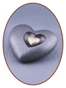 Mini Ash Urn &#039;Heart in Heart&#039; in Different Colors - HMP613