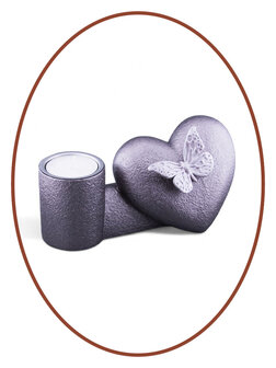Mini Ash Urn &#039;Heart&#039; many colors with Tealight Holder - HMP654