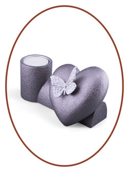Mini Ash Urn &#039;Heart&#039; many colors with Tealight Holder - HMP654