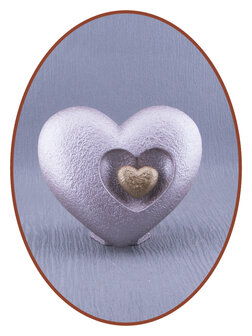 Mini Ash Urn &#039;Heart in Heart&#039; in Different Colors - HMP613R