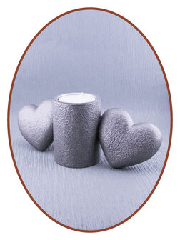 Mini Duo Ash Urn &#039;Hearts&#039; with tealight holder in Different Colors - HMP676