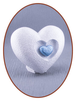Mini Ash Urn &#039;Heart in Heart&#039; Pearl White - HMP613PW