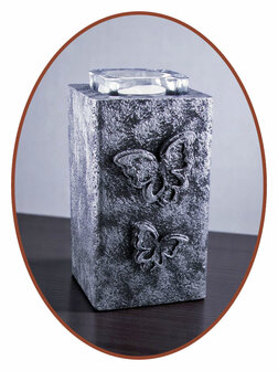 Mini Ash Urn &#039;Old Steel&#039; with Tealight Holder - HMP677